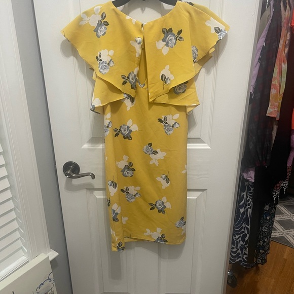 Madison Yellow Floral Asymmetrical Dress - Picture 4 of 7